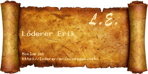 Lóderer Erik névjegykártya